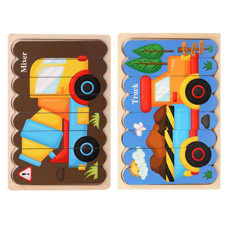 BowLift | Ecotoys Wooden 3D Vehicle & Fruit Puzzles | Educational Toys for Creative Kids - Learn and Play with Puzzles for Your Child