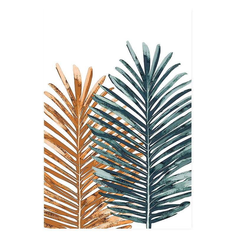 Modern Tropical Palm Tree Leaves - Canvas Wall Art Print | Bowlift