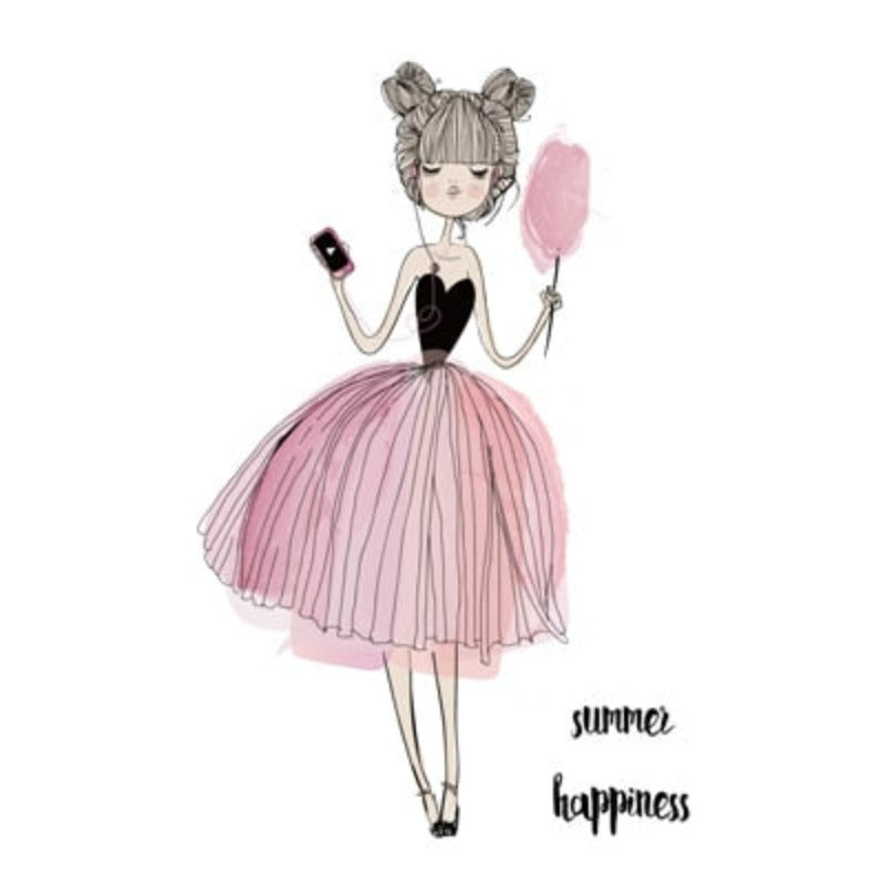 Pink Floral Watercolor Fairy Canvas Wall Art Print | Bowlift