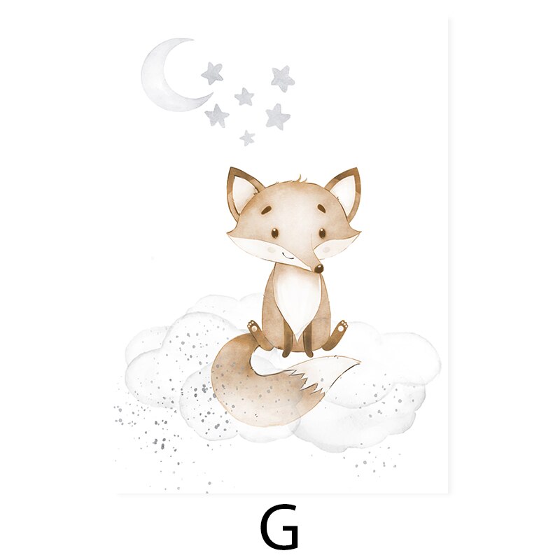 Cute Cartoon African Animals Nursery - Canvas Wall Art Print | Bowlift