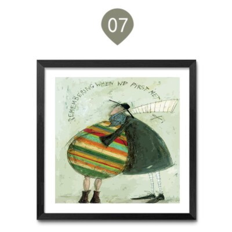 Vintage Nordic Abstract Landscape - Canvas Wall Art Print | Bowlift