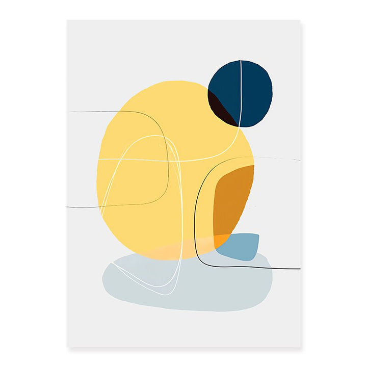Trendy Abstract Yellow Graphic Designs  - Canvas Wall Art Print | Bowlift