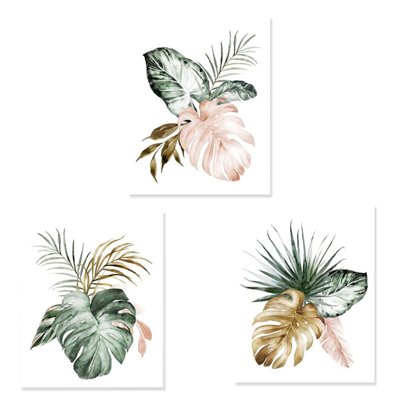 Tropical Botanical Green Leaves - Canvas Wall Art Print | Bowlift
