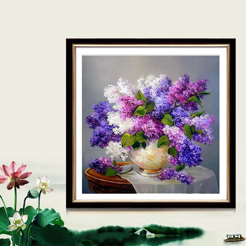 Purple Flowers - GemPaint Kit | Bowlift