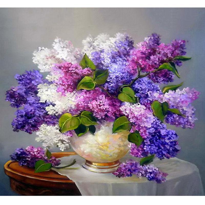 Purple Flowers - GemPaint Kit | Bowlift