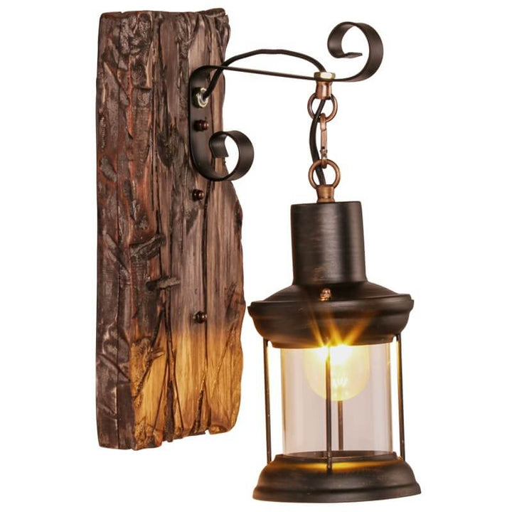 BowLift | Veritas - Wall lamp including Wooden Base and Glass design