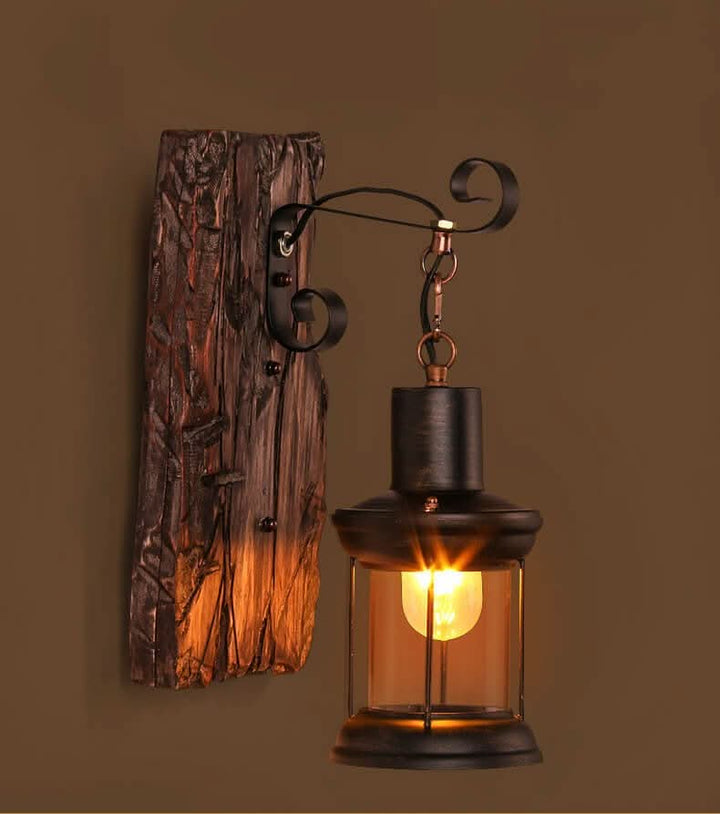 BowLift | Veritas Wall Lamp – Glass Cylinder with Wooden Base & Modern LED Design