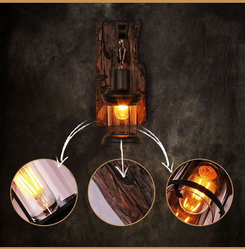 BowLift | Veritas Wall Lamp – Glass Cylinder with Wooden Base & Modern LED Design