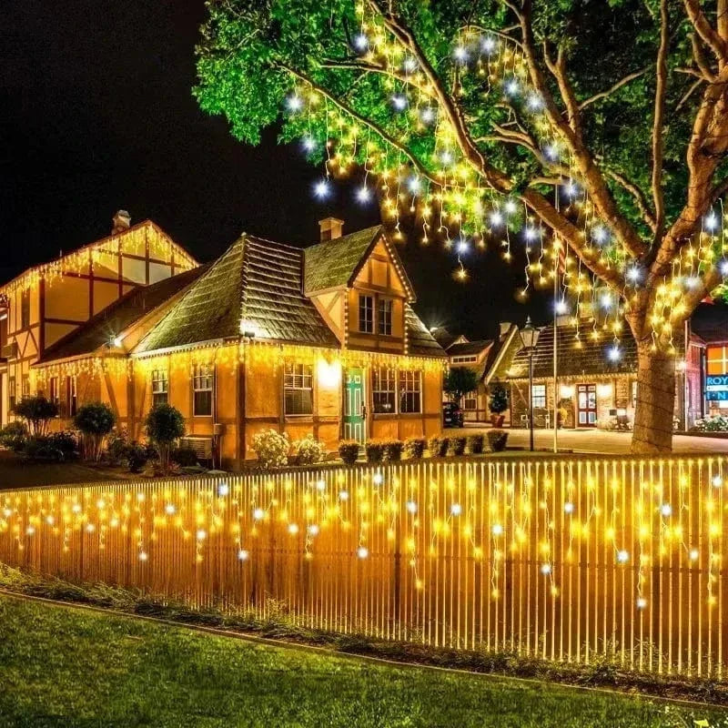 BowLift | Twinkling Icicle String LED Lights | Warm White & Cool White, Extendable for Indoor & Outdoor Holiday Decor