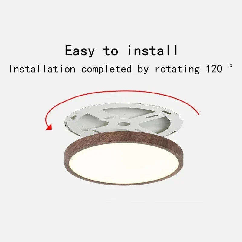 BowLift | LED Ceiling Light | Ultrathin Wood Grain Design, Dustproof & Dimmable for Modern Interiors