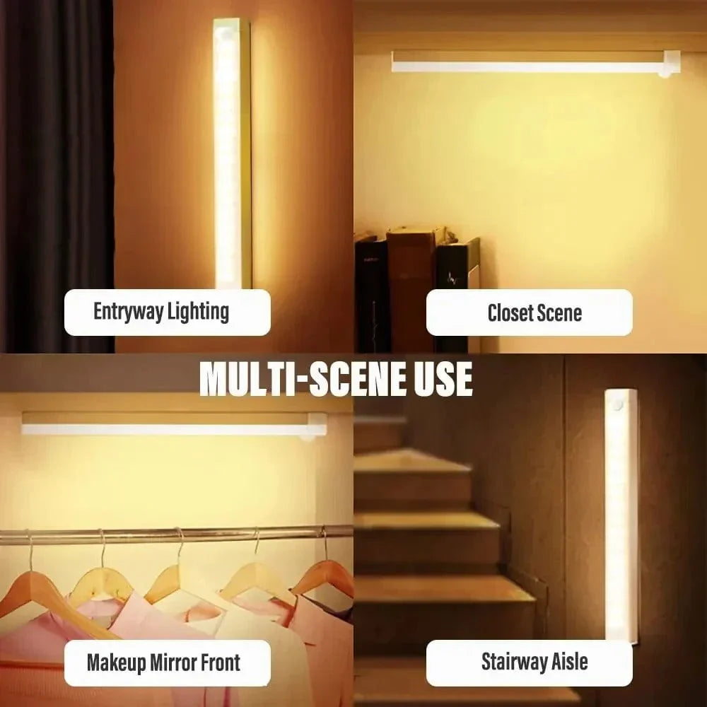 BowLift | Magnetic Motion Sensor Light | Modern Silver Design, USB Rechargeable & Easy to Install for Home Safety and Ambiance