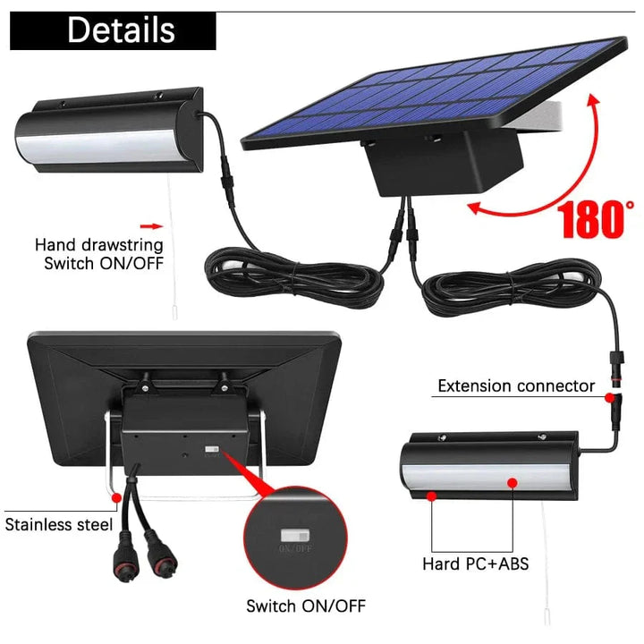 BowLift | Solar Pendant Outdoor Light | Dual or Single Head, IP65 Waterproof & Ideal for Patios, Barns, and Indoor Spaces