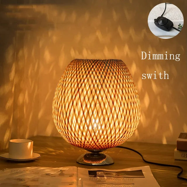 BowLift | Vintage Bamboo Table Lamp - TimberGlow