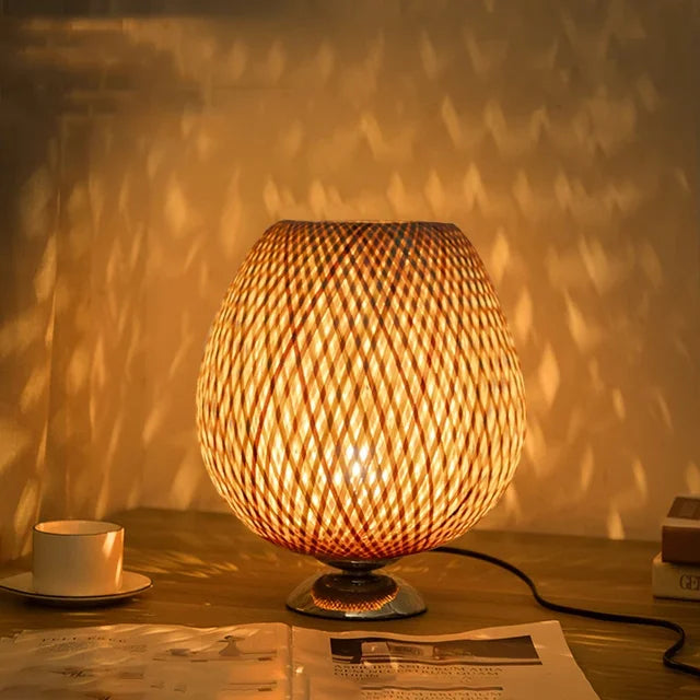 BowLift | Vintage Bamboo Table Lamp - TimberGlow