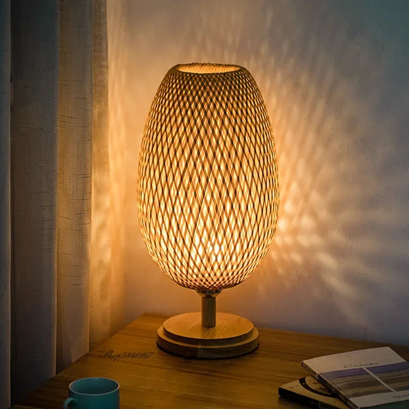 BowLift | Vintage Bamboo Table Lamp - TimberGlow