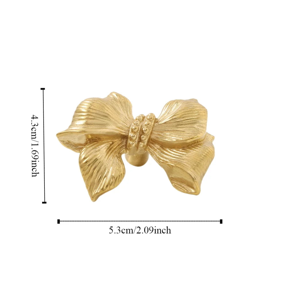 Vintage Bow Tie Cabinet Knobs Retro Brass Single-Hole Drawer Handle | Bowlift