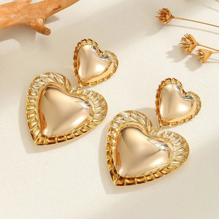 BowLift | Vintage Inspired Classy Double Heart Earrings