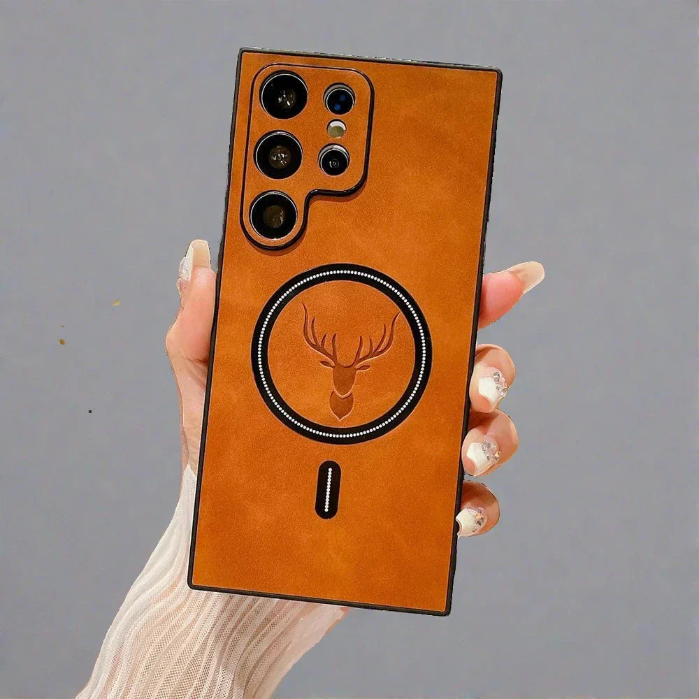 BowLift | Leather Case for Samsung Phone | Magnetic Wireless Charging Case