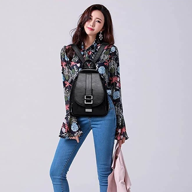 Premium Water-Resistant Leather Backpack for Women | Bowlift