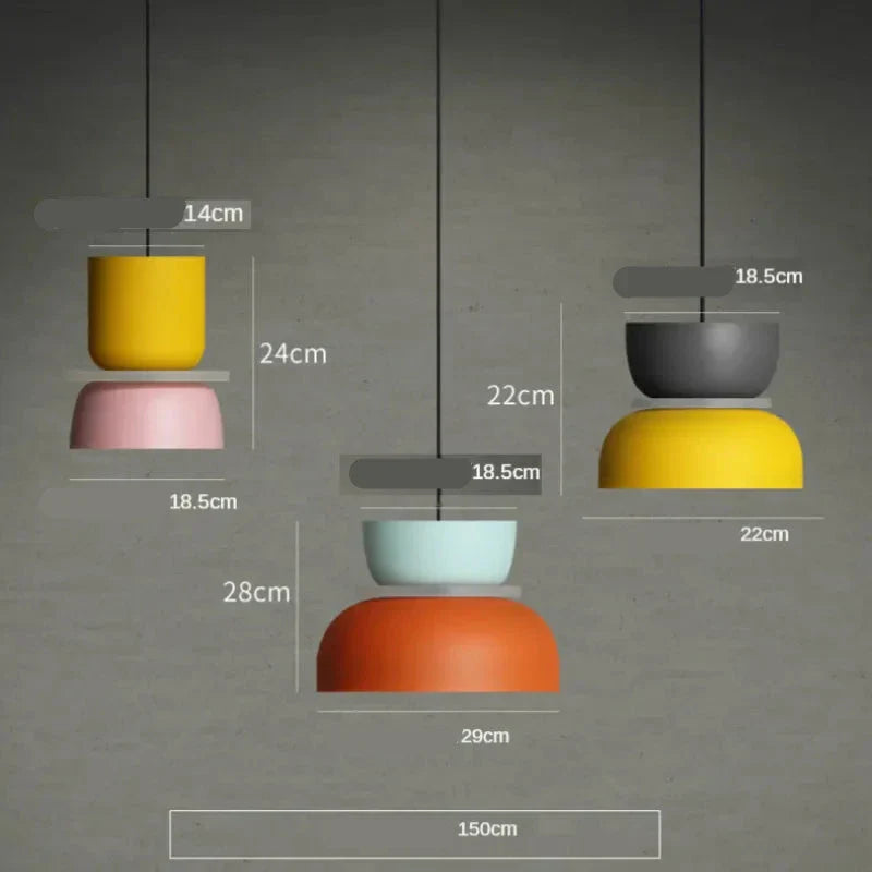 BowLift | LuminaGlow - Modern Pendant Light in Scandinavian Macaron Style