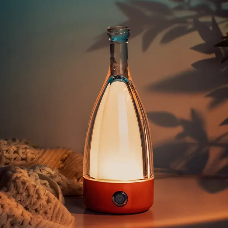 BowLift | Stylish wine bottle table lamp - Rechargeable with dimmable light