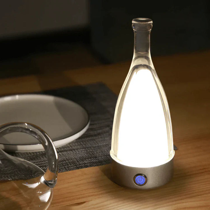 BowLift | Stylish wine bottle table lamp - Rechargeable with dimmable light