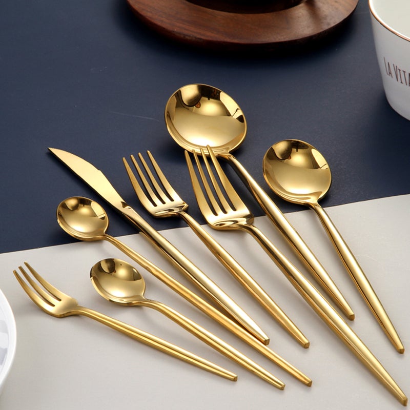 BowLift | RoyalGlimmer Gold Cutlery Set - Gold Cutlery Set for a Luxurious Table Decoration