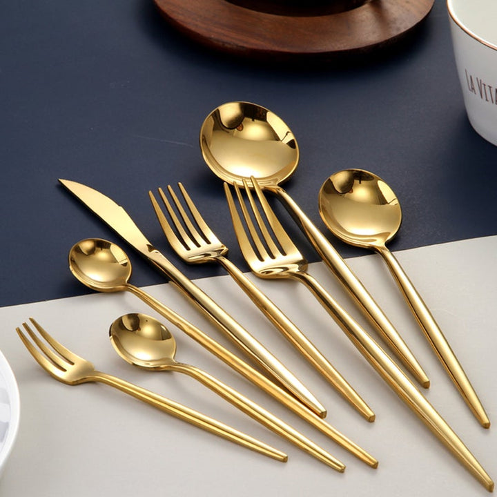 BowLift | RoyalGlimmer Gold Cutlery Set - Gold Cutlery Set for a Luxurious Table Decoration