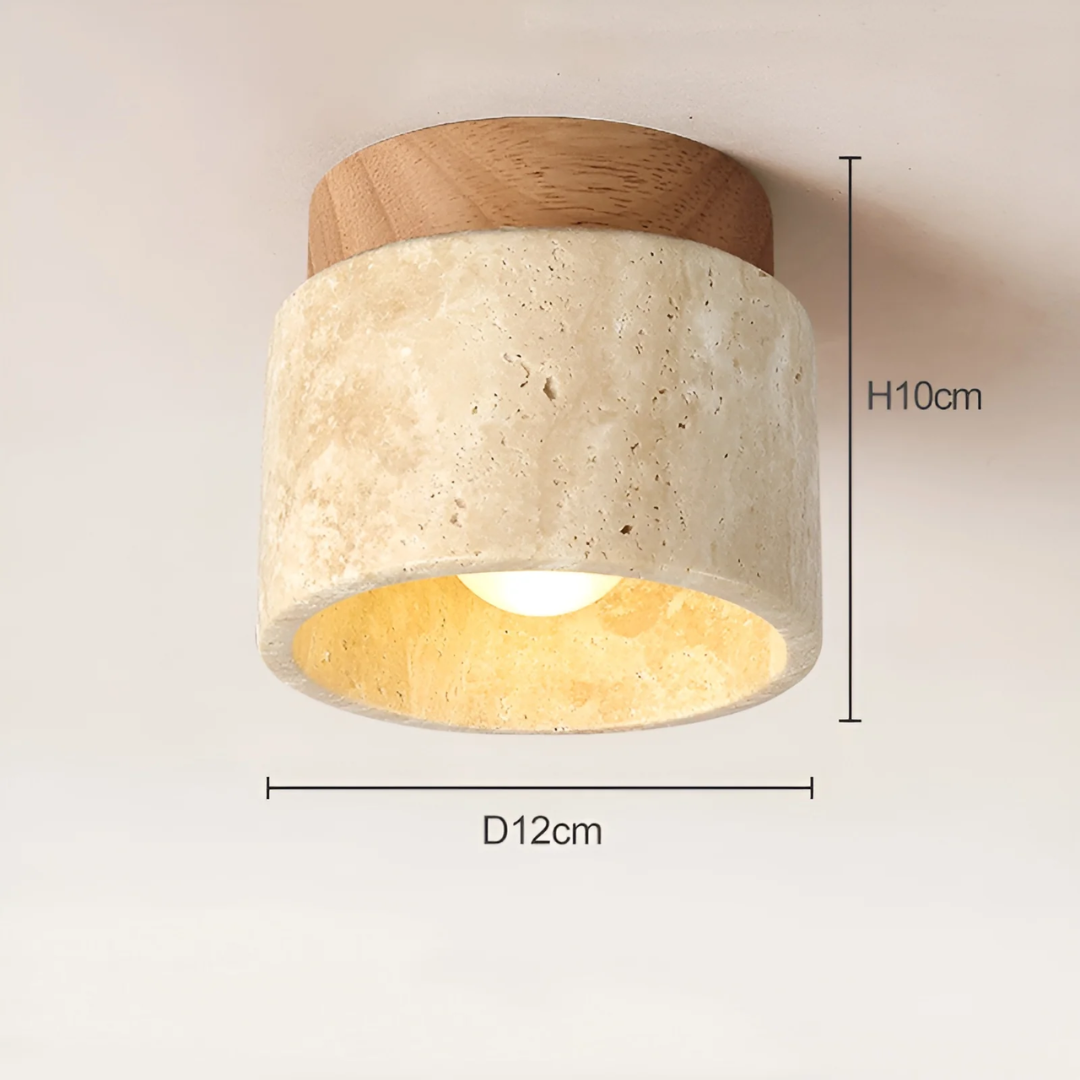 BowLift | Wabi Sabi Yellow Marble Japanese Ceiling Lamp - TranquilStone