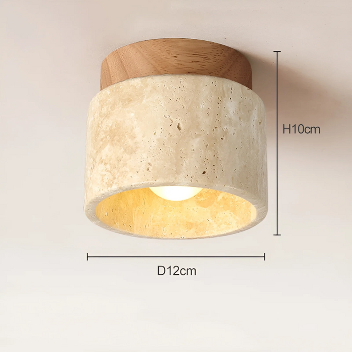 BowLift | Wabi Sabi Yellow Marble Japanese Ceiling Lamp - TranquilStone