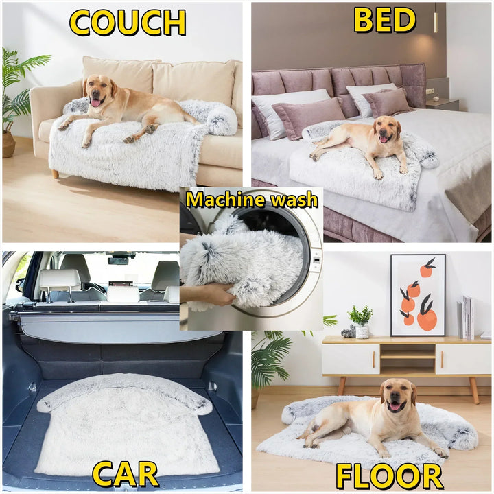 Washable Pet Sofa Blanket - PlushNest Bowlift