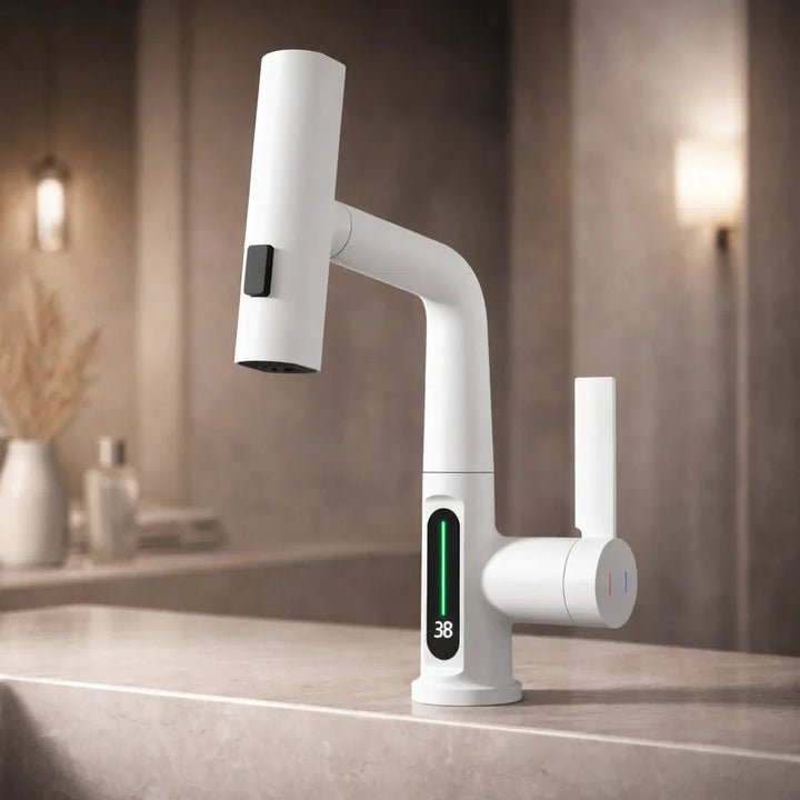 Pull-out kitchen faucet with LED & 5 spray modes | Bowlift