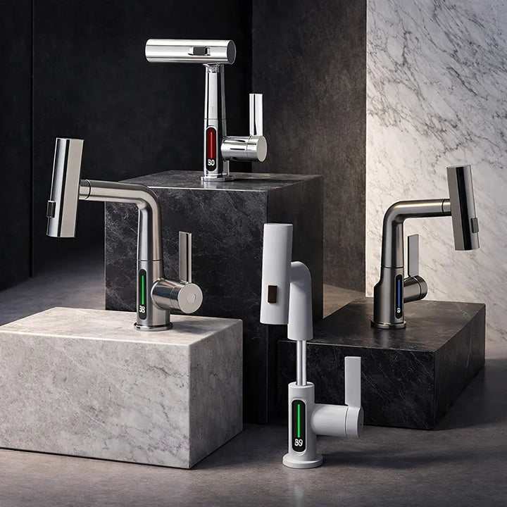 Pull-out kitchen faucet with LED & 5 spray modes | Bowlift