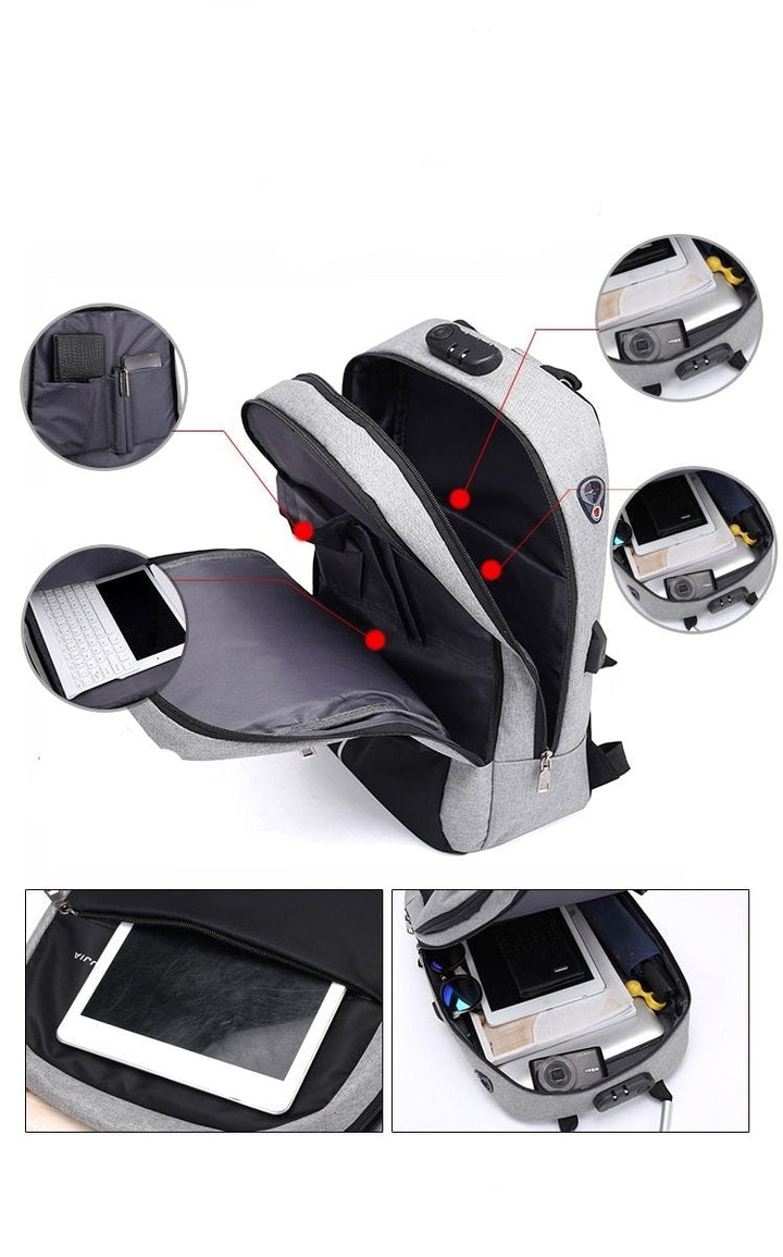 Water-Resistant Anti-Theft Backpack with USB Charging Port – SafeCarry | Bowlift