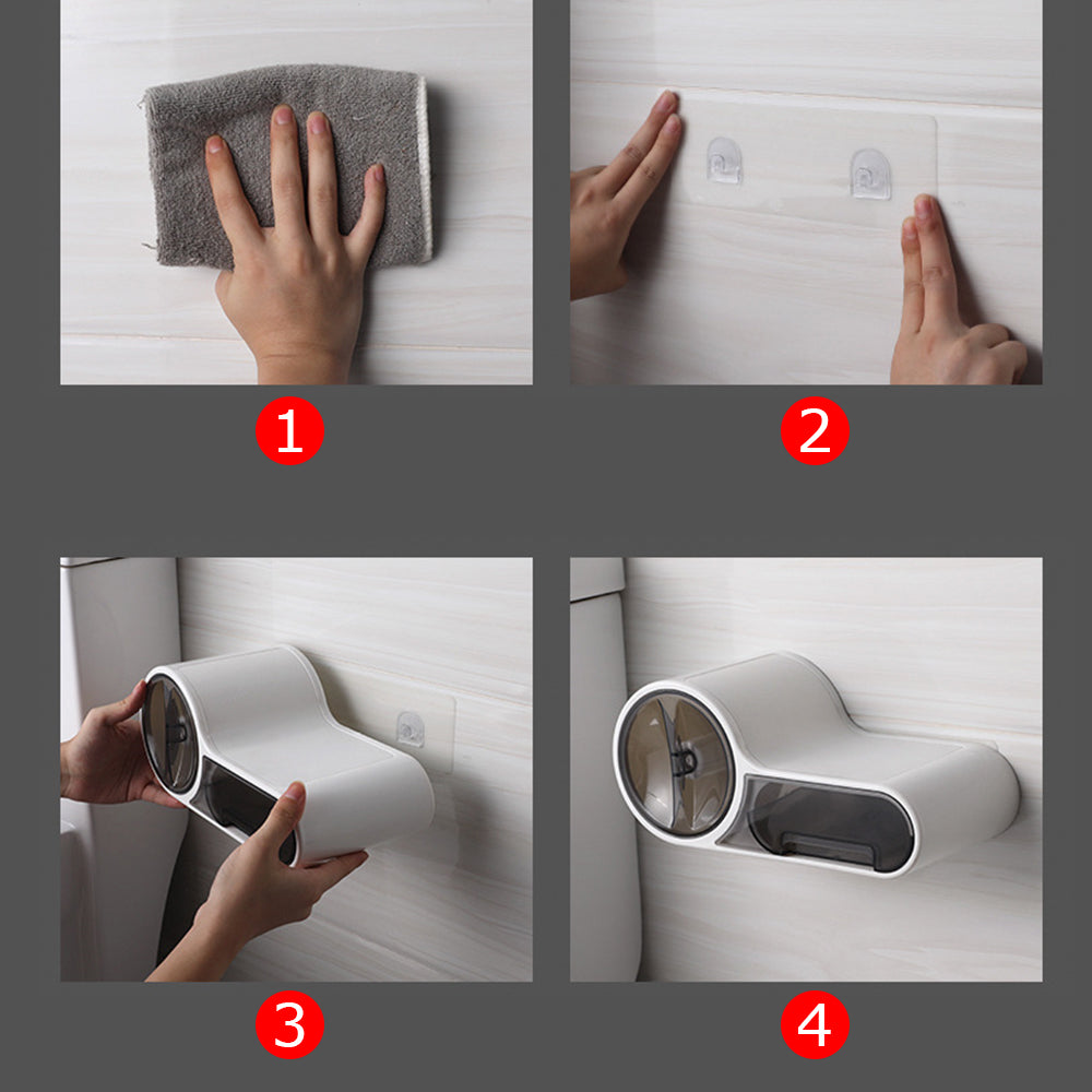 BowLift | Toilet Roll Holder with Waterproof Wall Shelf