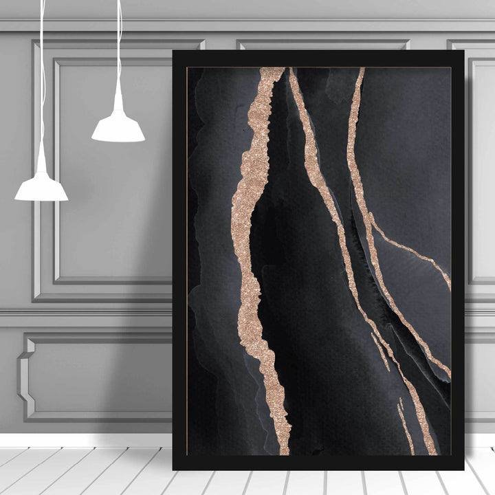Abstract Black and Gold No. 1 Art Print | Bowlift