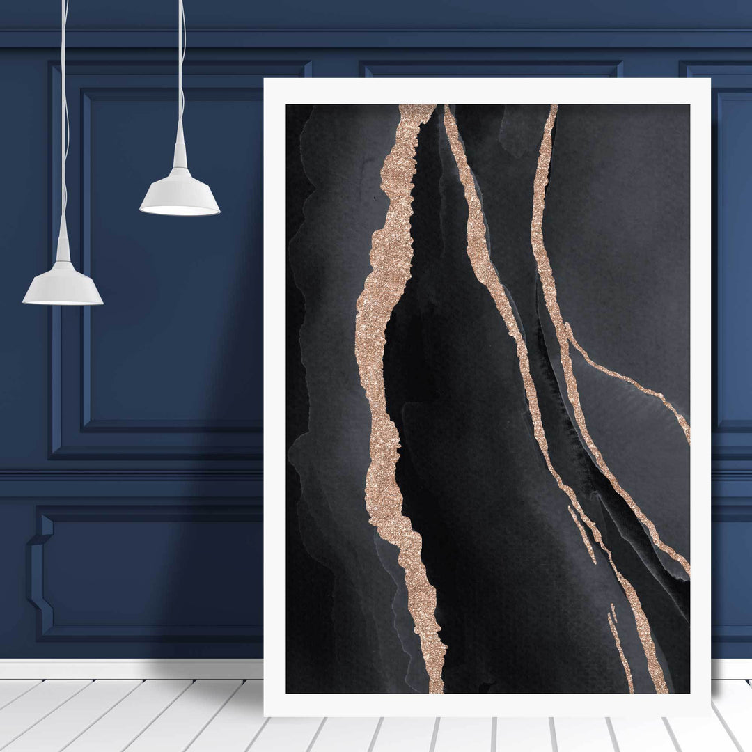 Abstract Black and Gold No. 1 Art Print | Bowlift