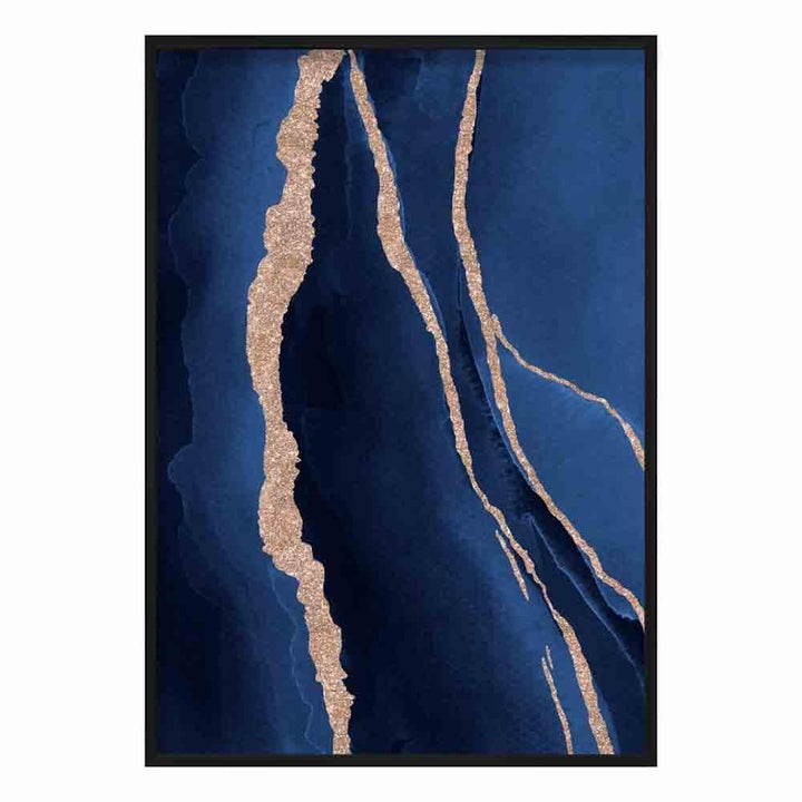 Abstract Marine Blue and Gold Art Print No. 1 | Bowlift