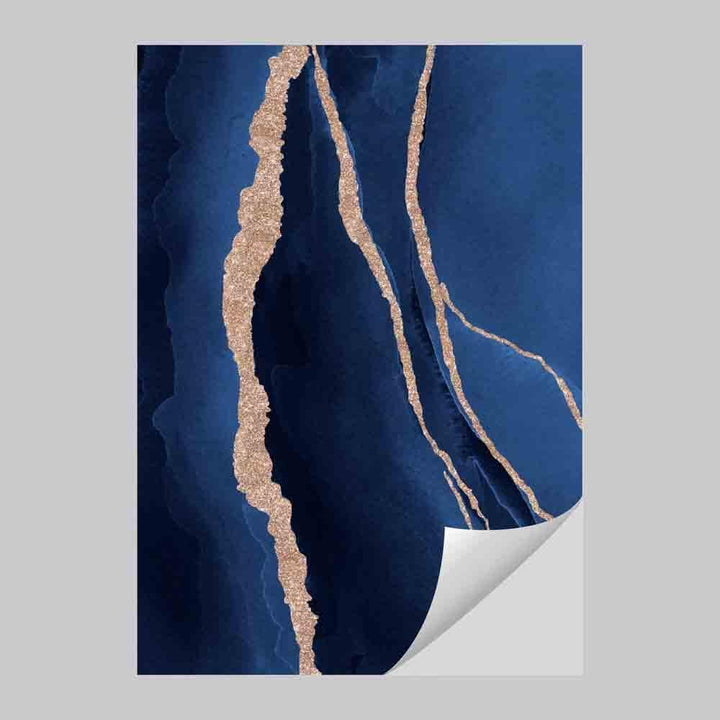Abstract Marine Blue and Gold Art Print No. 1 | Bowlift