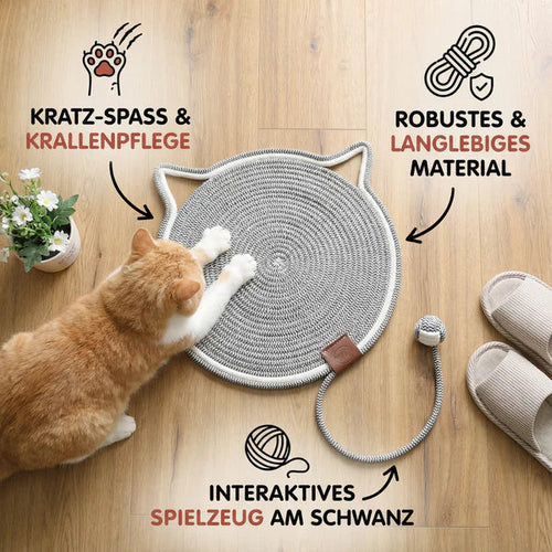 2-in-1 Cat Scratching Carpet & Play Mat Bowlift