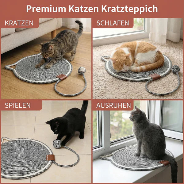 2-in-1 Cat Scratching Carpet & Play Mat Bowlift