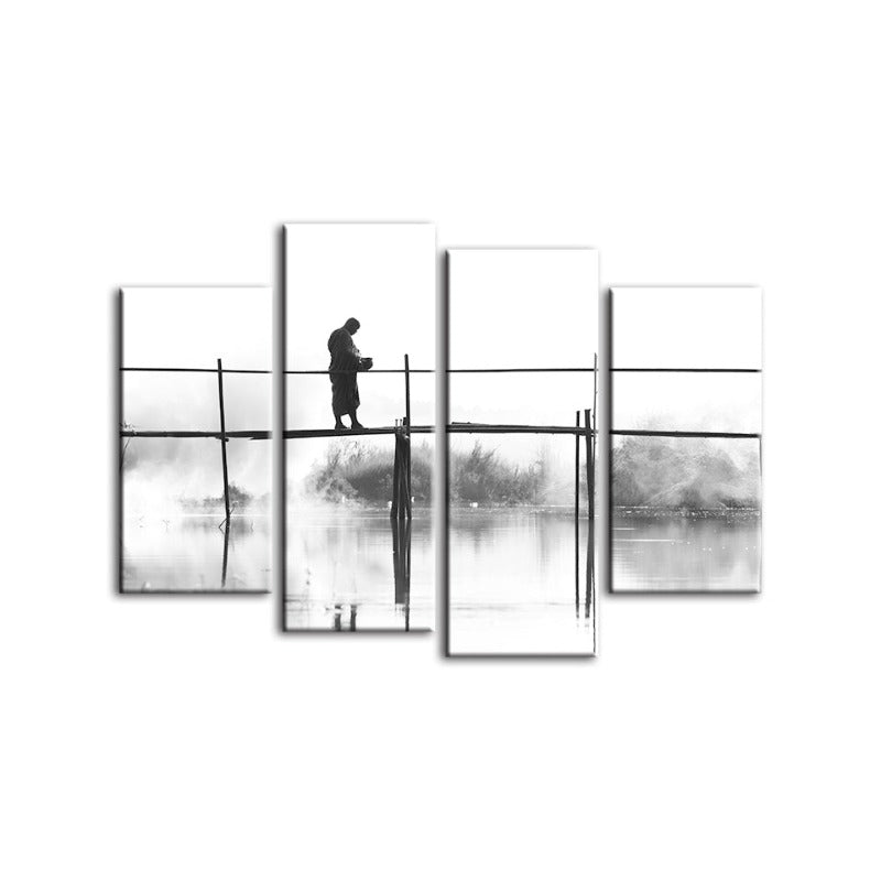 4 Piece Water Bridge - Canvas Wall Art Painting | Bowlift