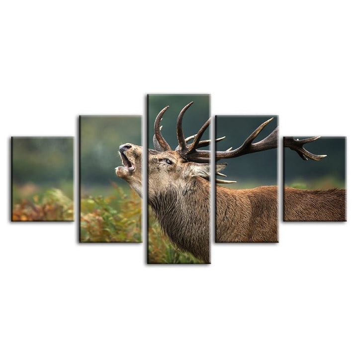 5 Piece Bleating Elk - Canvas Wall Art Painting | Bowlift