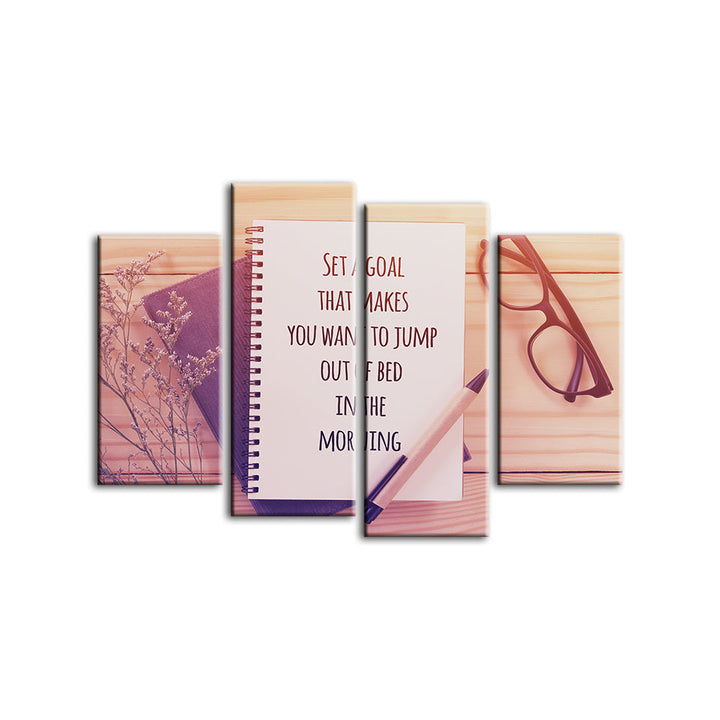 Set A Goal 4 Piece - Canvas Wall Art Painting | Bowlift