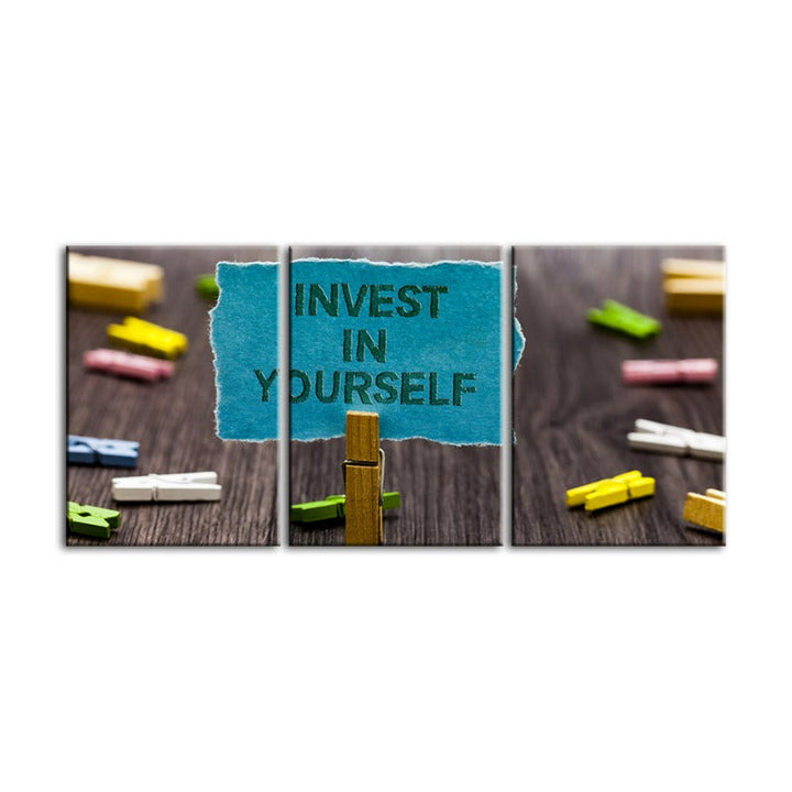 Invest In Yourself-Canvas Wall Art Painting 3 Pieces | Bowlift
