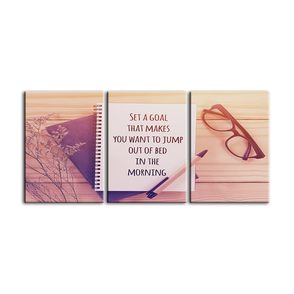Set A Goal 3 Piece - Canvas Wall Art Painting | Bowlift