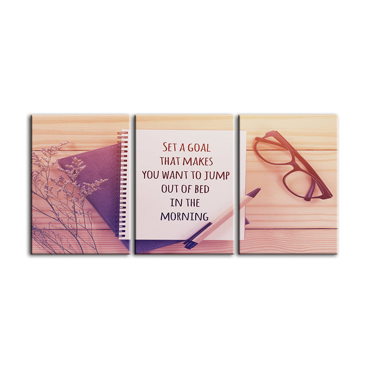 Set A Goal 3 Piece - Canvas Wall Art Painting | Bowlift