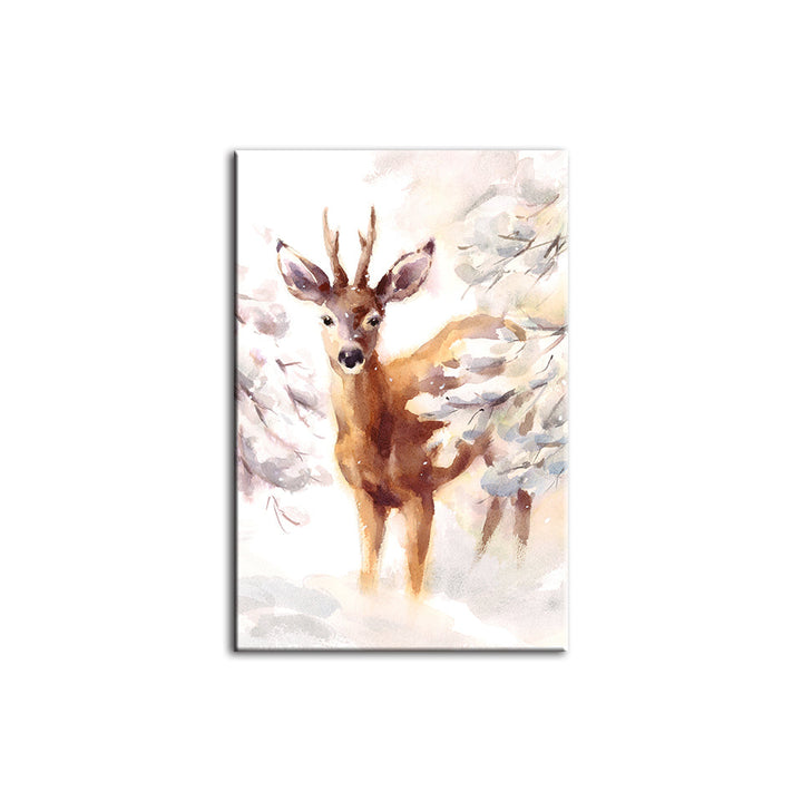 Young Elegant Deer - Canvas Wall Art Painting | Bowlift