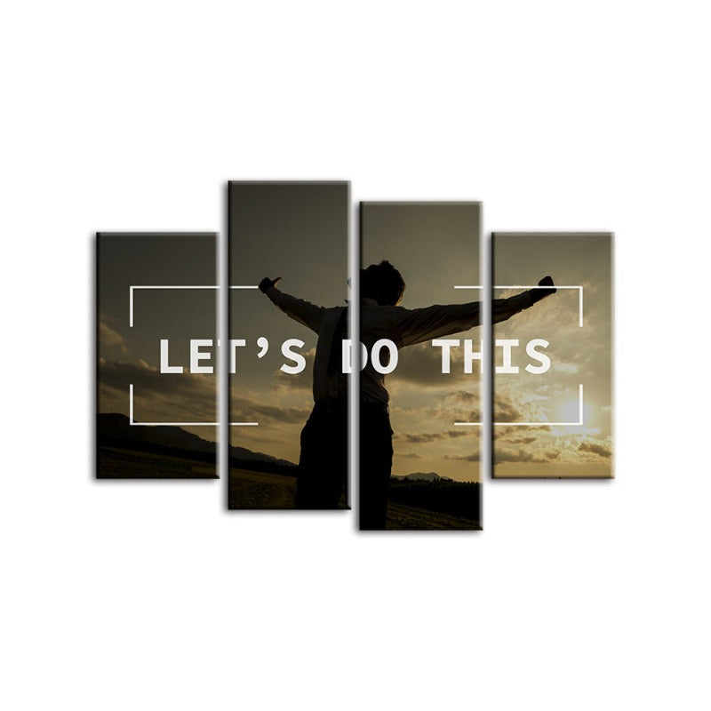 4 Piece Let's Do This - Canvas Wall Art Painting | Bowlift