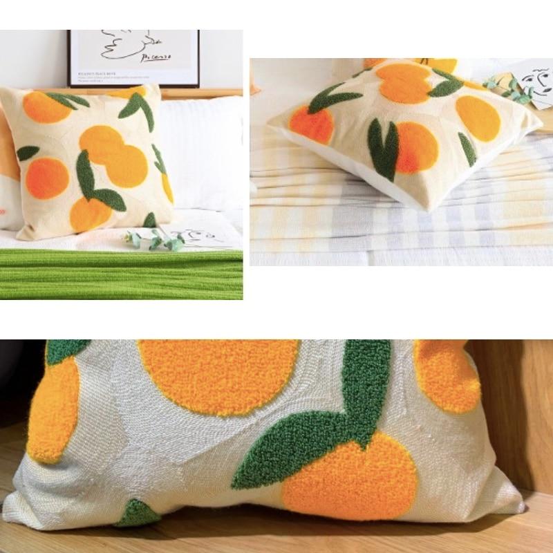 BowLift | Orange Embroidered Decorative Pillow